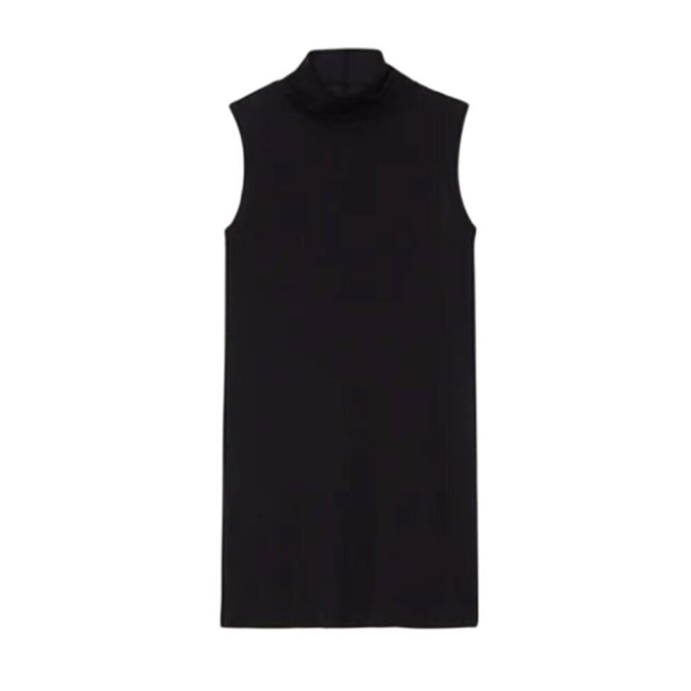 Rick Owens Lilies Black Jersey Turtleneck Top size XS Sleeveless Viscose Tunic